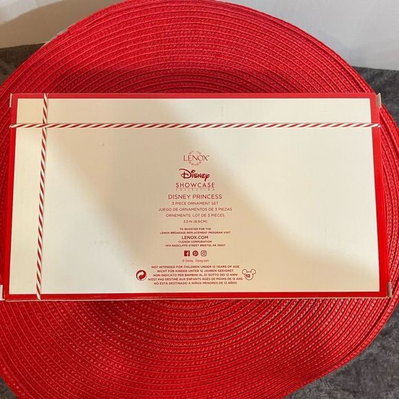 Lenox Disney Princess set of 3 Disney Ornaments NWT - Picture 5 of 6